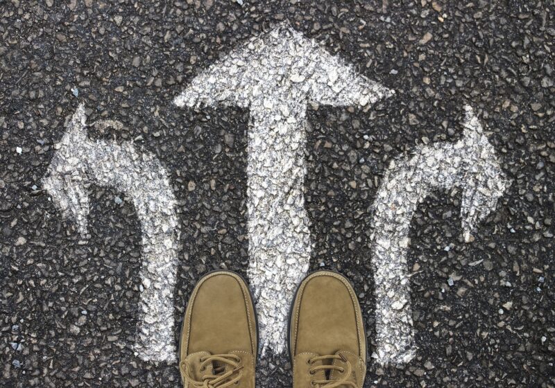 Left straight right decision path