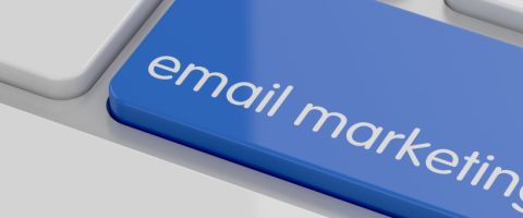Email marketing button on keyboard