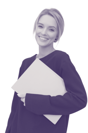 Person smiling with book